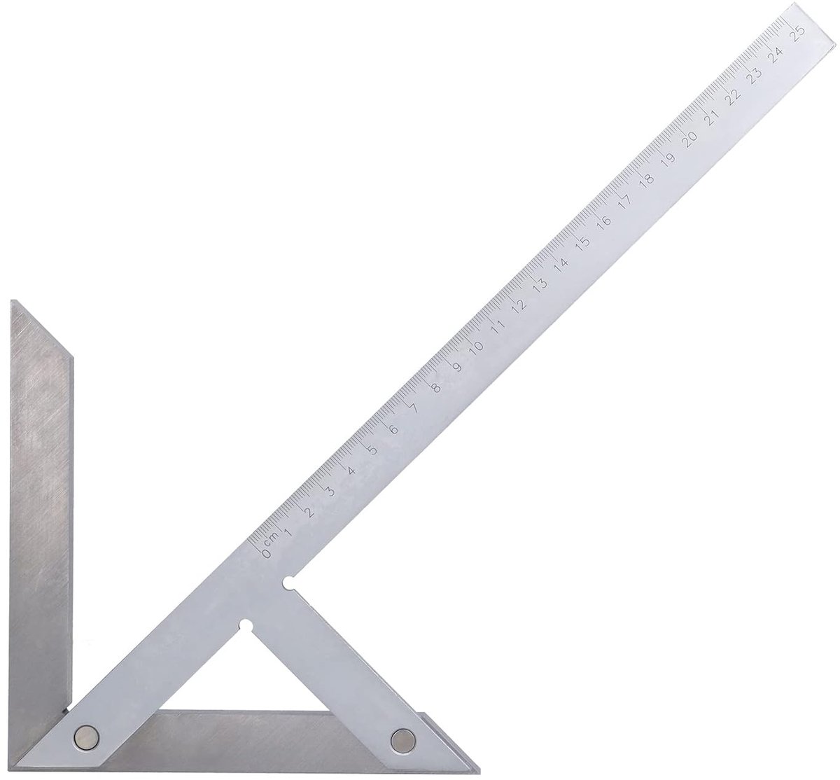 Centrale Hoekzoekerliniaal - Markeringstool - Hardware Bewerking - Duidelijk Gegraveerde Schaal - 25 x 16 cm - Metaal