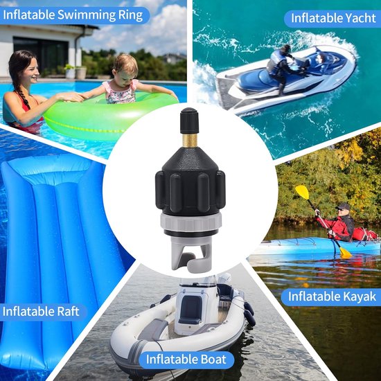 SUP-pompadapter voor compressor - veelzijdige ventieladapter met 5 mondstukken voor opblaasbare boten en paddleboards — afbeelding 5