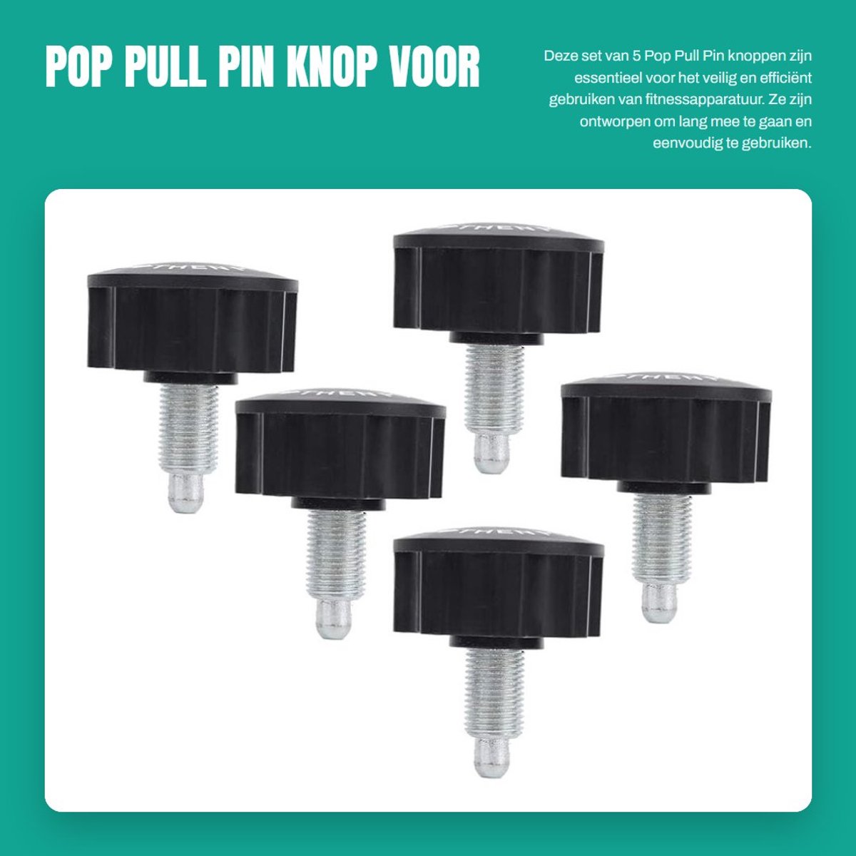 Dailygoods- Pop Pin - 5 Stuks - Synthetisch Karton - Fitnessapparaten - Hometrainers - Eenvoudig te Installeren - Compact en Lichtgewicht - Vergrendelknop