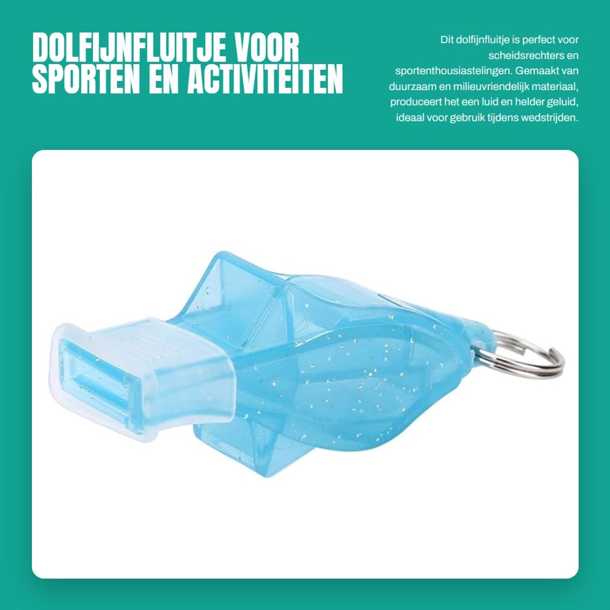 Dailygoods- Scheidsrechtersfluitje Hoge Frequentie - Dolfijnvormig Ontwerp - Lichtgewicht - Veilig Materiaal - Voor Buiten en Sportgebruik - Inclusief Draagkoord - Fluitje
