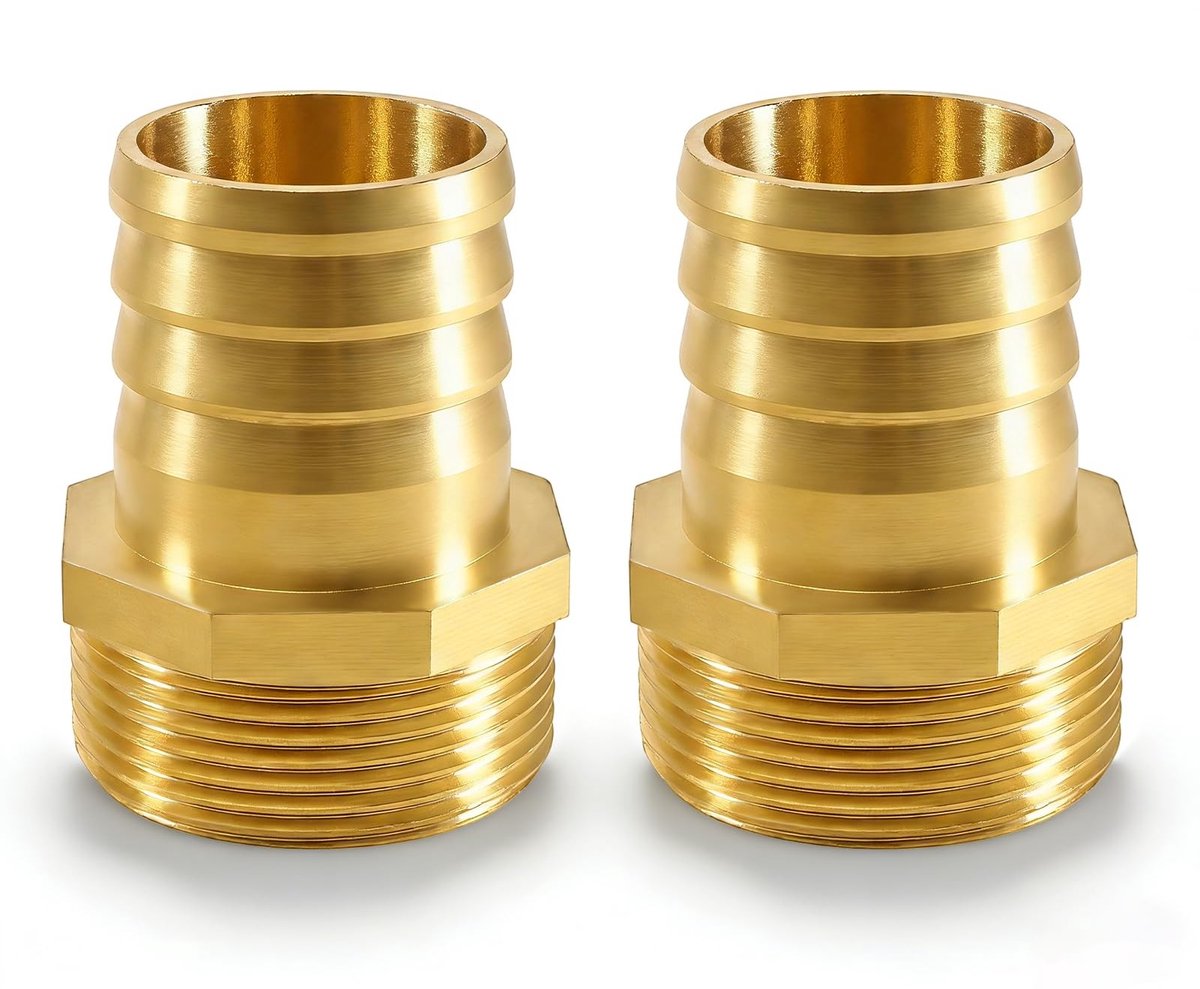 Omgoods - 2 Stuks Messing Slangverbinder - 1 1/2 Inch Aansluiting