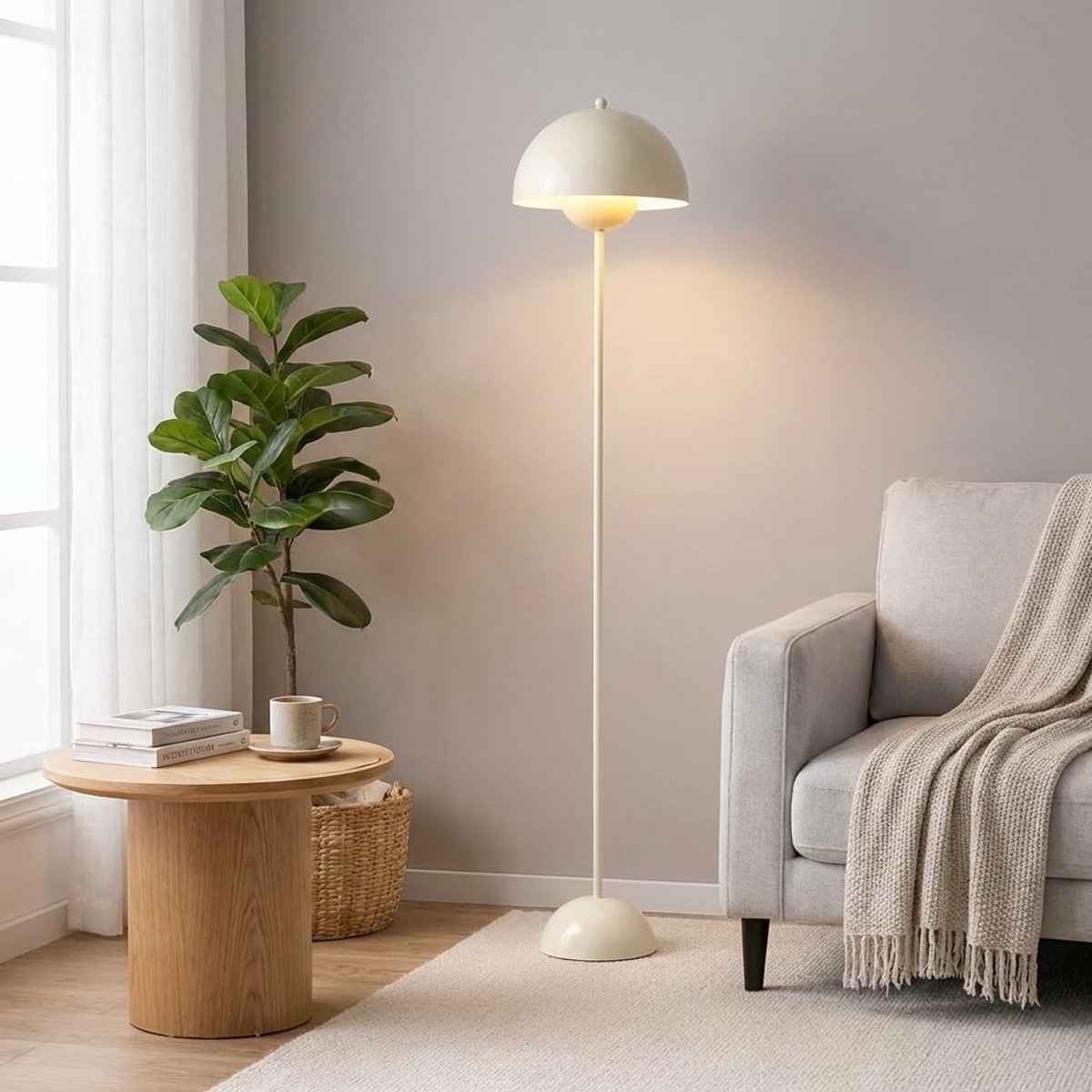 Omgoods - Moderne Vloerlamp met Dubbele Metaal Lampenkap, Minimalistisch Design