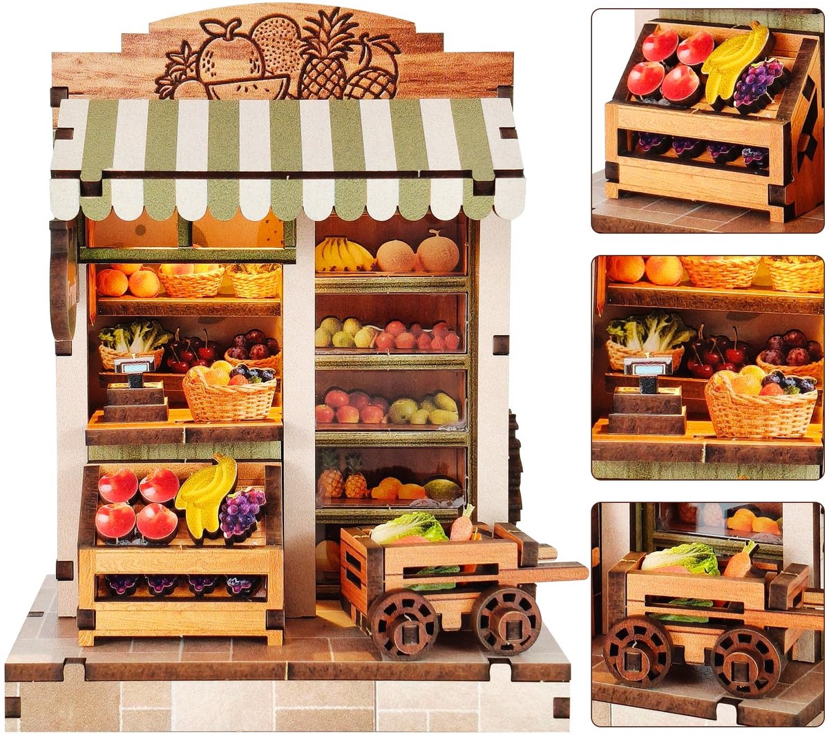 Omgoods - DIY Boek Nook Kit, Miniatuur Huis met LED Licht en 3D Puzzel