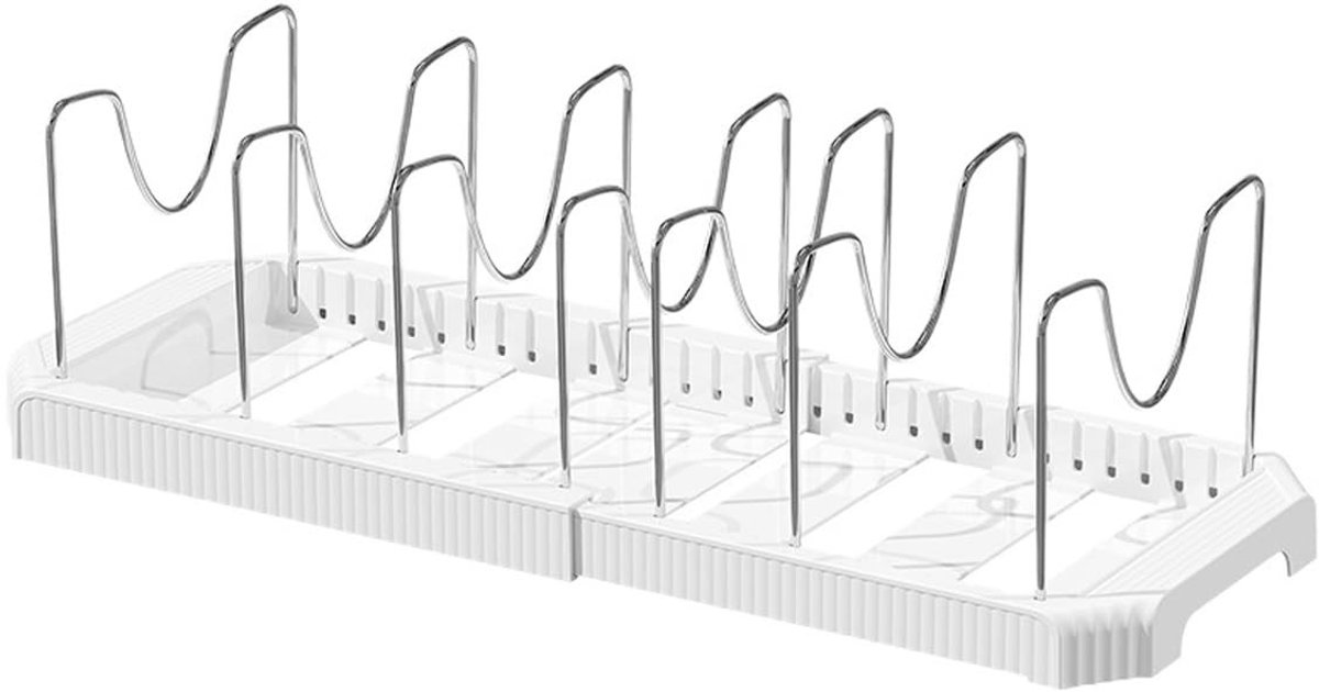 Omgoods - Pan Organizer met 7 Verstelbare Compartimenten voor Keuken
