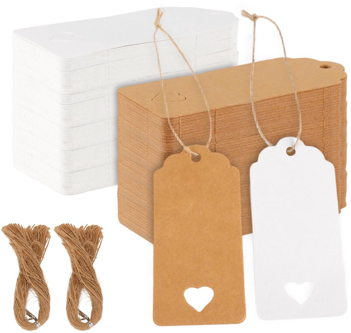 Omgoods - Set van 400 Cadeaulabels met Koord voor Diverse Toepassingen