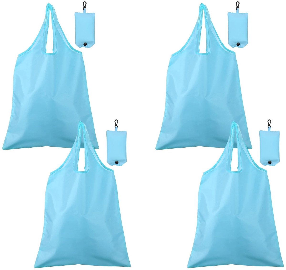 Omgoods - Set van 4 Opvouwbare Boodschappentassen Lichtgewicht Polyester