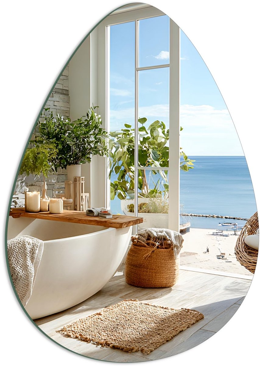 Omgoods - Frameless Wandspiegel in Druppelvorm 40 x 30 cm