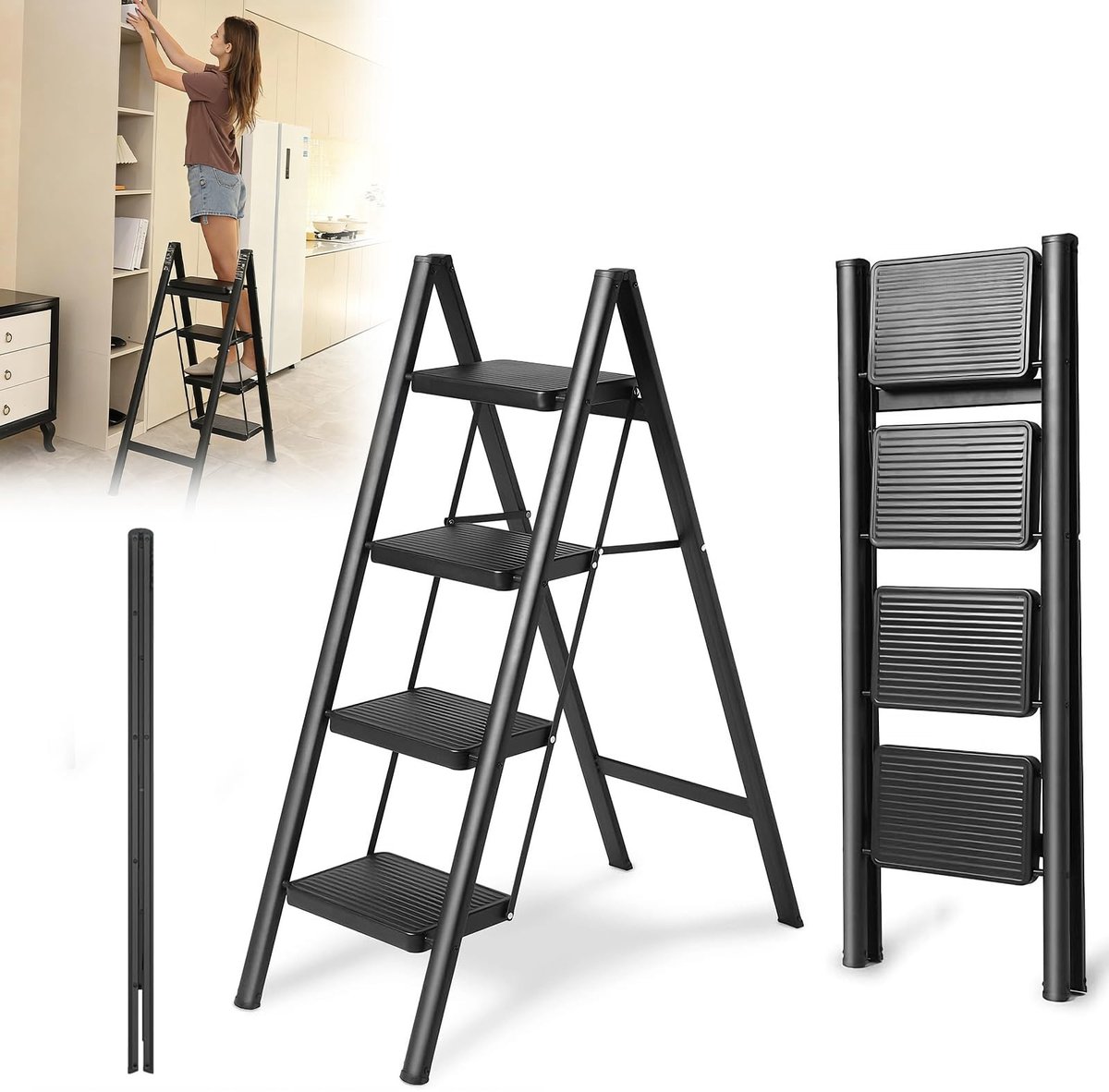 Omgoods - Opvouwbare Steigerladder met Handgrepen