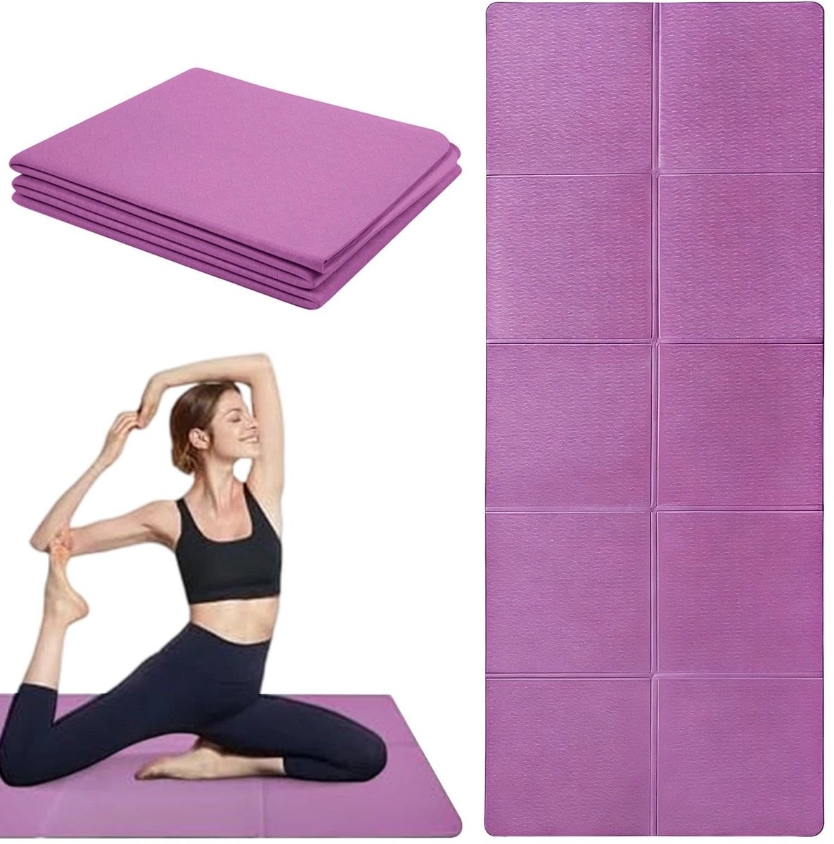 Omgoods - Vouwbare Yoga Mat - 183 x 61 cm - Antislip Gym Mat voor Thuis en Reis