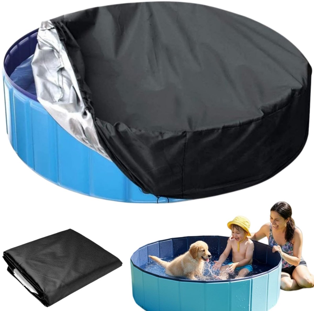 Omgoods - Rond Waterdichte Afdekking voor Hondenzwembad 122 x 30 cm