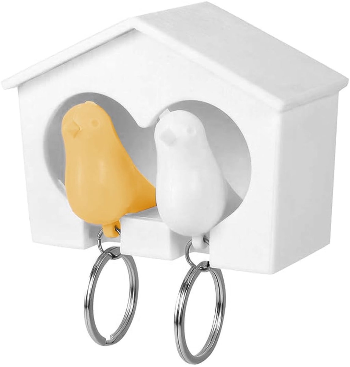 Omgoods - Sleutelhanger in de Vorm van een Vogelhuisje met Zangfunctie