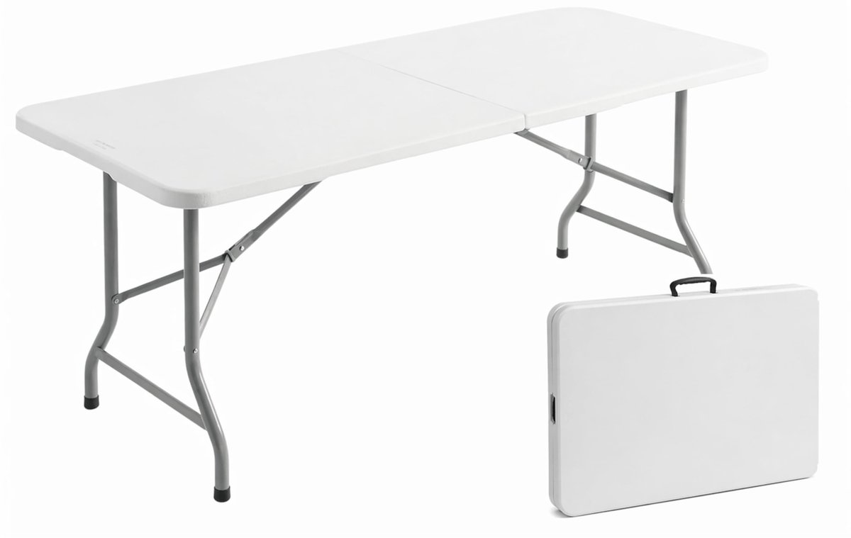 Omgoods - 180 cm Opvouwbare Picknicktafel - Stevige Tuin- en Campingtafel voor 8 Personen