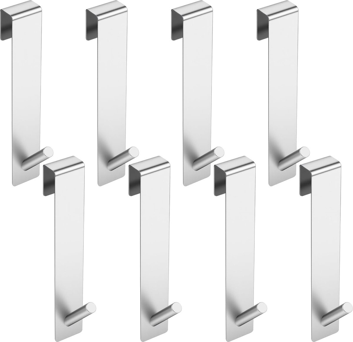 Omgoods - Set van 8 Douchewand Haken zonder Boren van RVS voor Badkamer