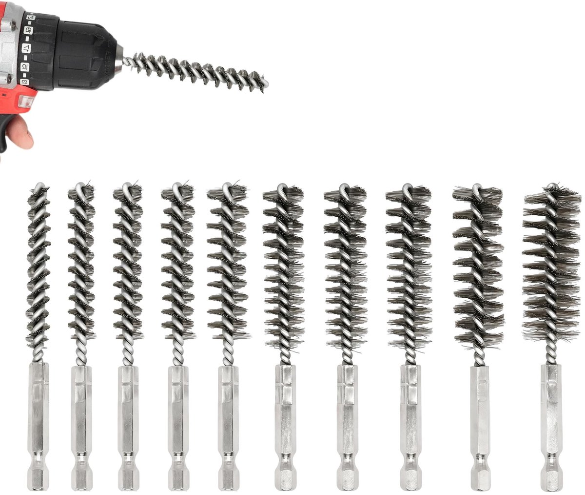 Omgoods - Draadborstelset voor Boormachines (10 Stuks)
