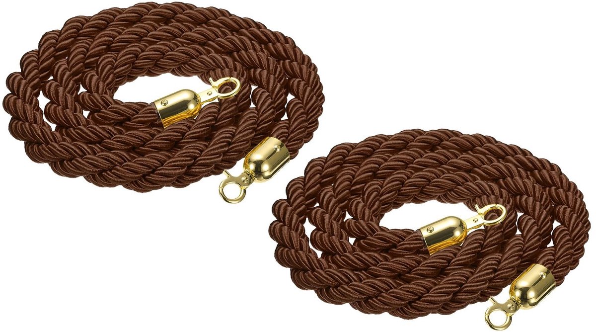 Omgoods - 2 Stuks Afsluitkabel met Haak in Koffie Goud voor Evenementen