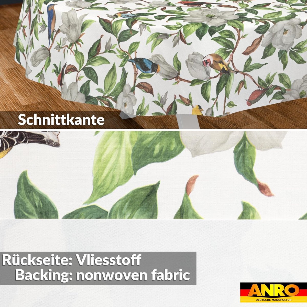 Omgoods - Wasbaar Ovaal Tafelkleed 220 x 140 cm met Waterafstotend Lotus Effect en Bloemig Patroon