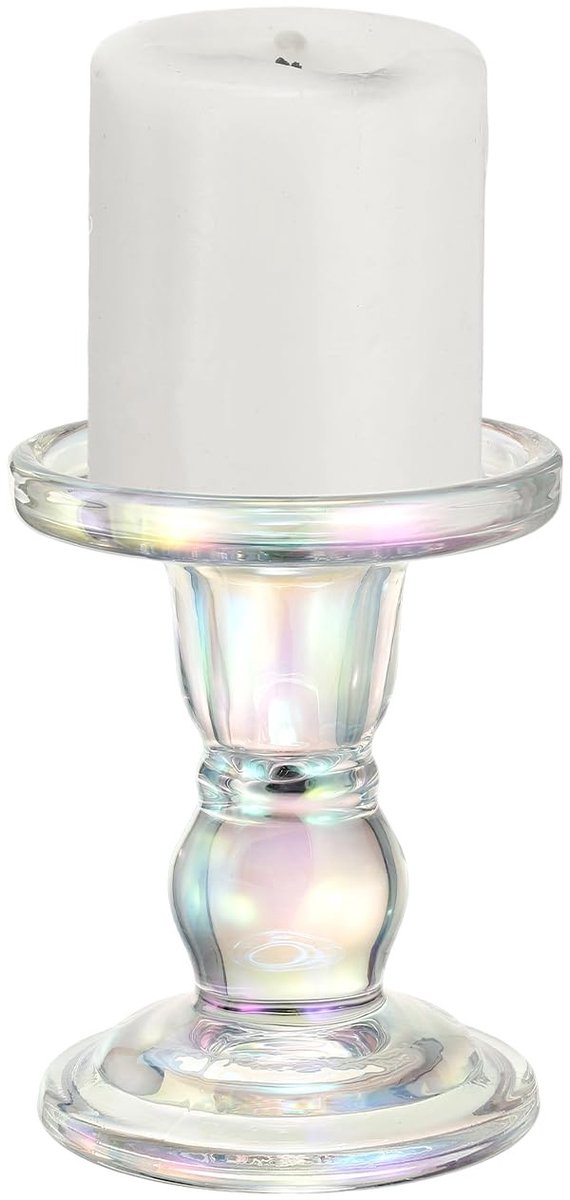 Omgoods - 11 cm Glazen Kaarsenhouder voor Taper en Column Kaarsen