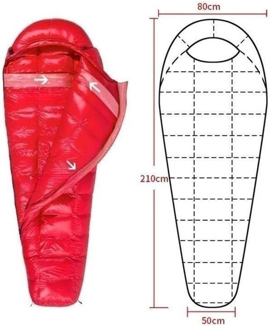 Kampeer Slaapzak - Winter Slaapzak - Outdoor Kamperen - Lichtgewicht Compact - 210 cm x 80 cm - Blauw — afbeelding 5