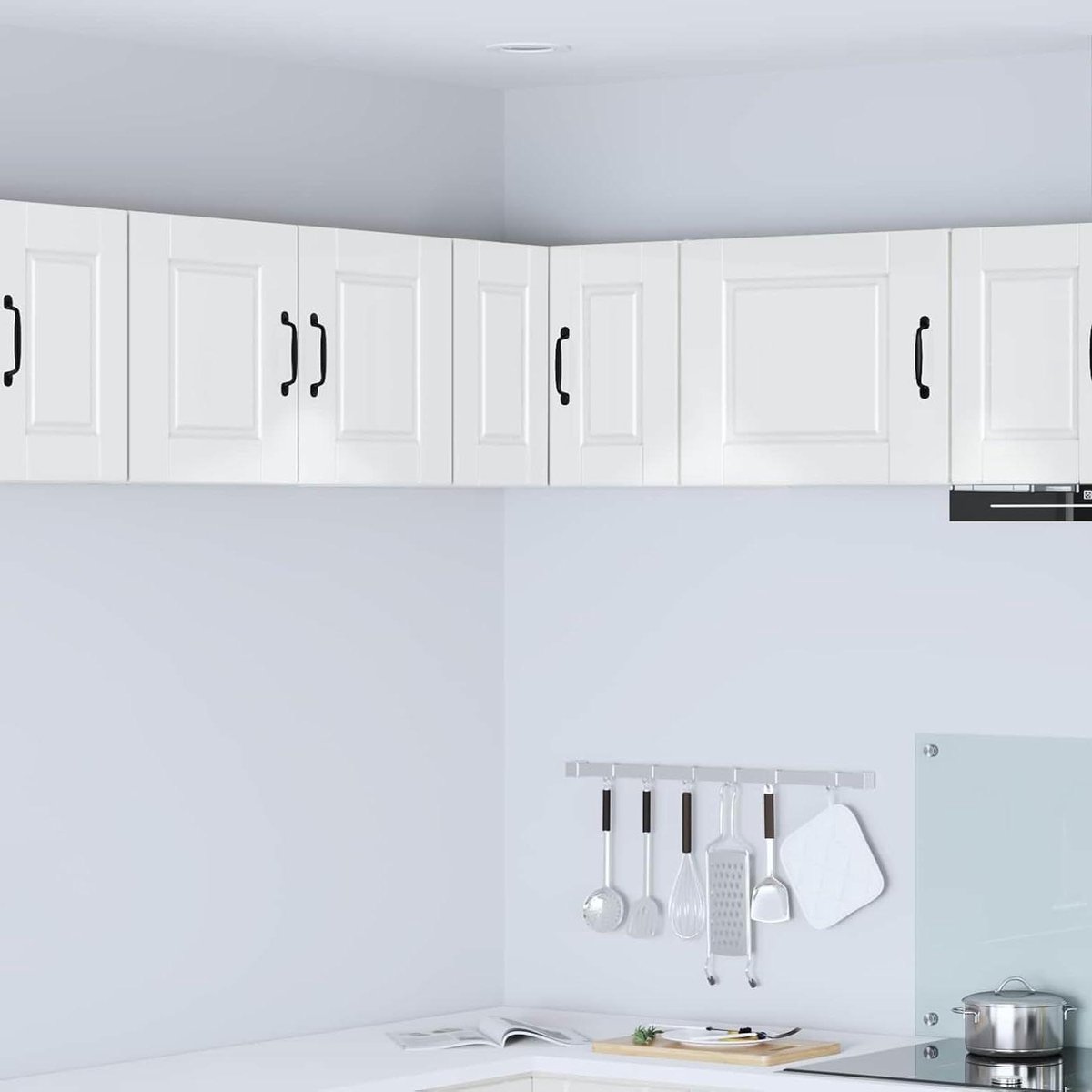 Keukenkast - Wandkast Keuken - Keuken Organiseren - Hoogglans Afwerking - 57 x 57 x 40 cm - Wit