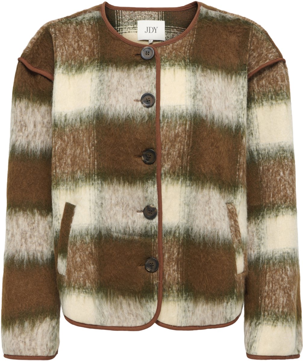 Jacqueline de Yong Jas Jdysalome L/s Brushed Jacket Wvn Ex 15371851 Cedar Green/cloud Danc Dames Maat - L