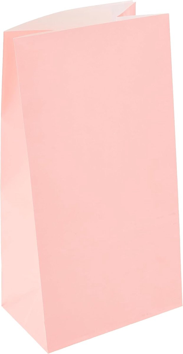 feestzakjes papier 25 x 13,5 x 8 cm - roze - 12 stuks - perfect voor feestelijke gelegenheden - SnelShoppen