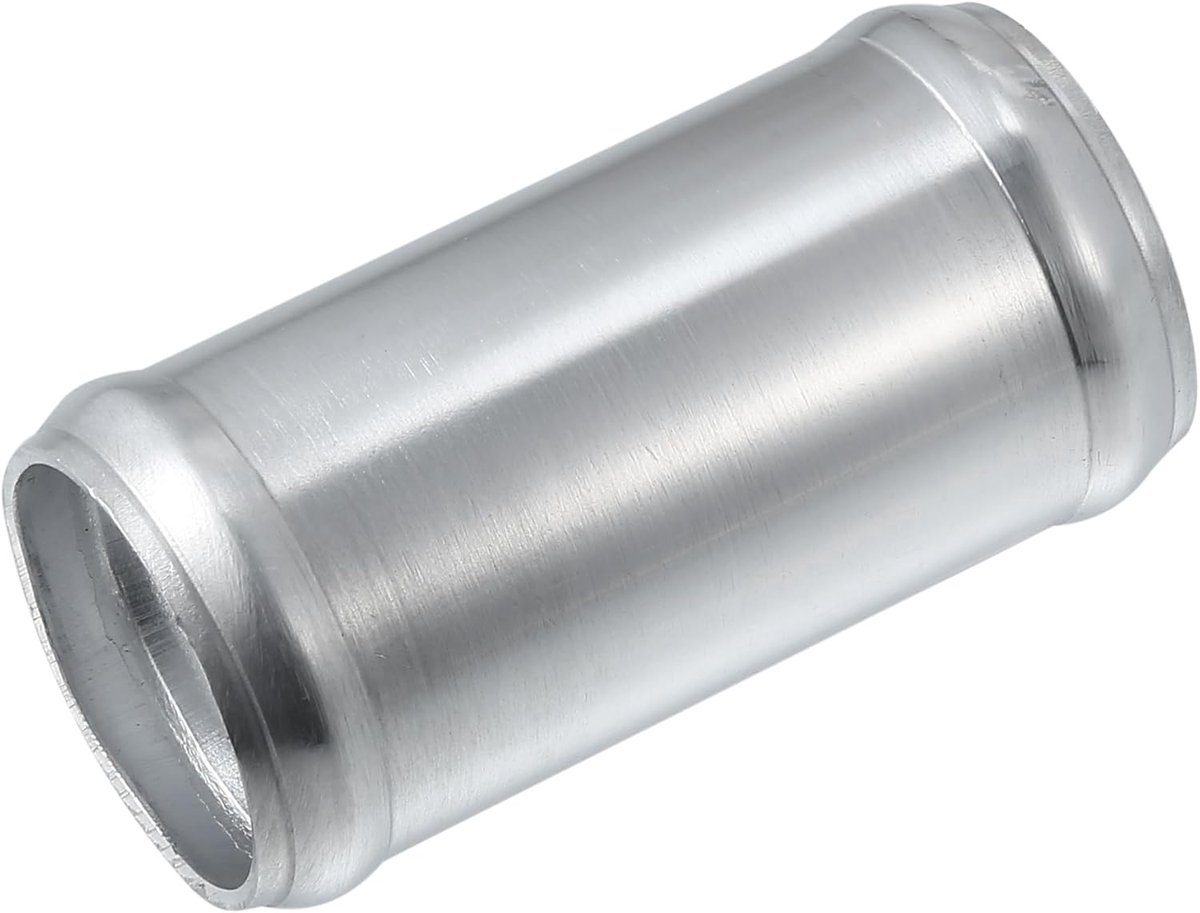 ABSOPRO Auto Adapter Verbindingspijp Universeel 38mm 1.50" OD 76mm 2.99" Lengte Connector Slang Adapter Aluminiumlegering Zilverkleurig