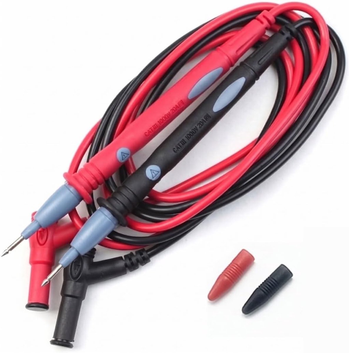 1x Elektrische Meetsnoeren Kabeltester Set 1000V 10A Siliconen met Naald Probe voor Multimeter Multitester VOM Elektronische Stroomtang Testen Geïntegreerde Circuit Component Profe