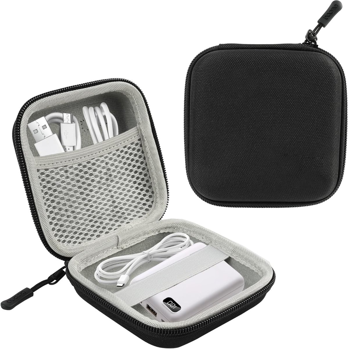 Mini-opbergtas, voor reizen en dagelijks gebruik, als kabeltas, organizer en kabeltas voor elektronische accessoires, met gestructureerde verdeling en veilige ritssluiting