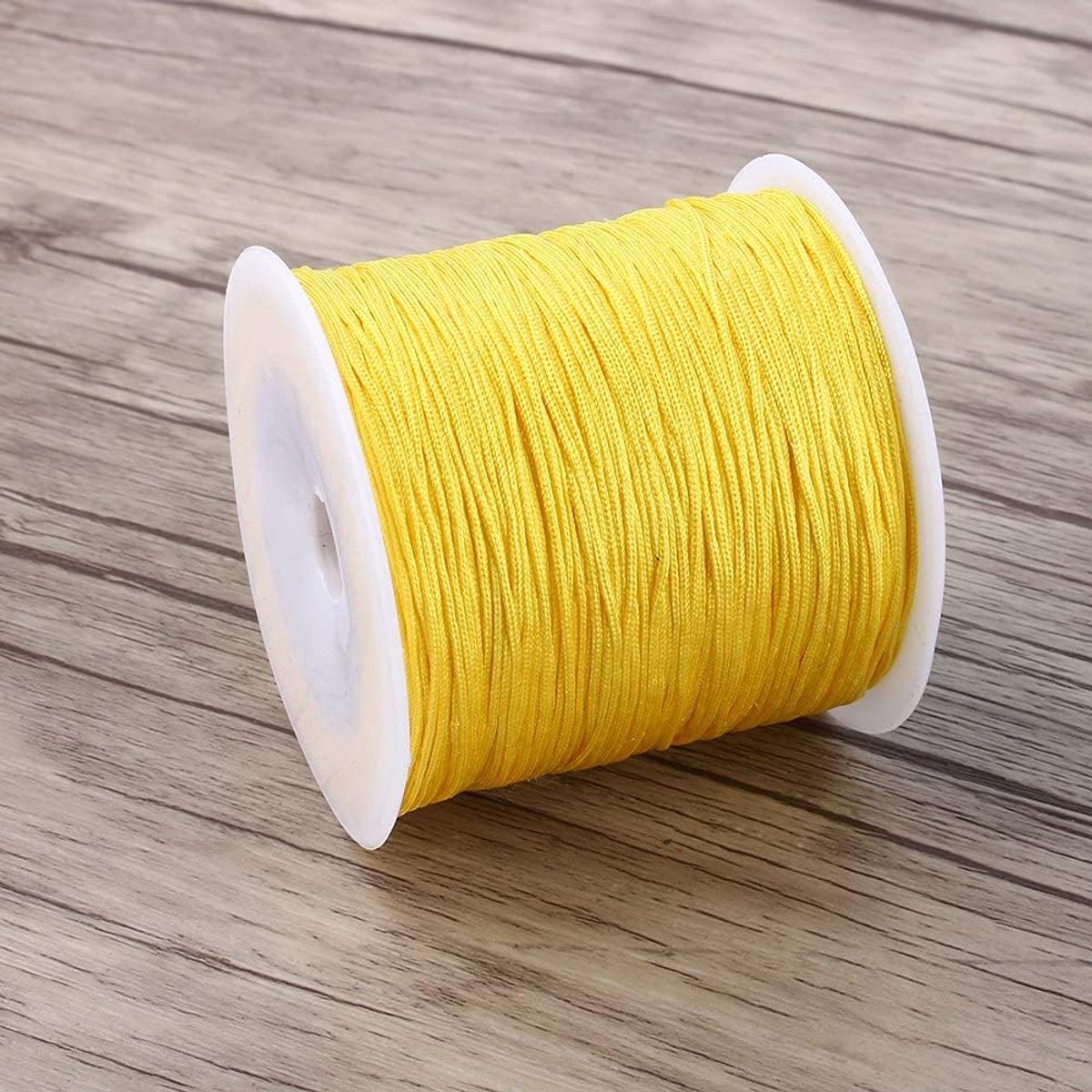 koord, 100M x 0,8 mm nylon Chinese knoop koord Rattail macrame Shamballa draad String geel voor kralen, macrame, sieraden maken, naaien