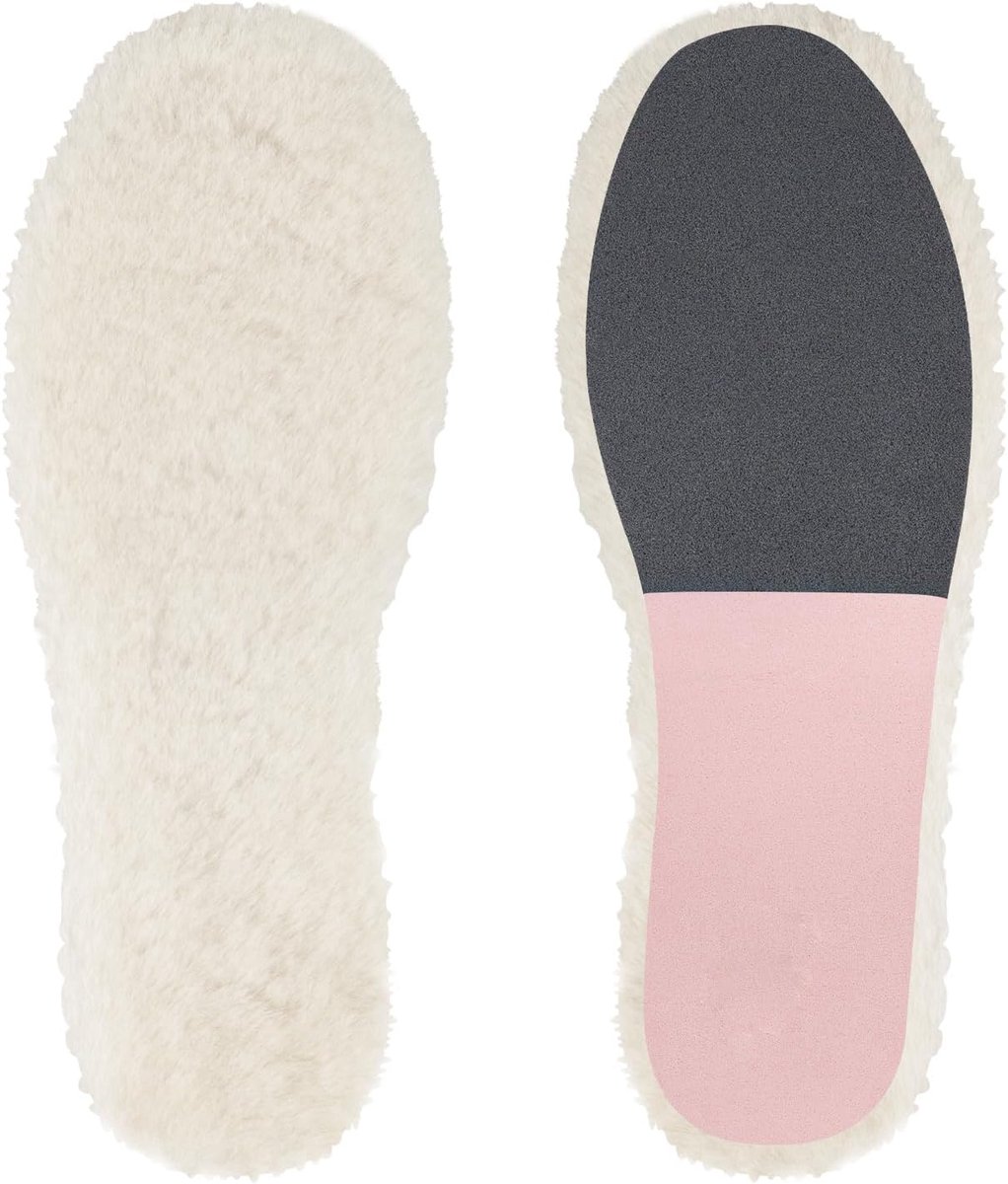 Sheepskin Inlegzolen voor UGG Boot, Warme Schapenvacht Lamsvacht Vervangende Inlegzool Insoles Binnenzolen voor Dames (Roze, 37 EU)