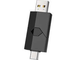 1 stuk USB-stick 64GB 2.0 Dual USB C Stick 2.0 Geheugenstick 64GB Type C OTG Flash Drive voor iPhone 15/Smartphone/Tablet Mac/Computer (Zwart)