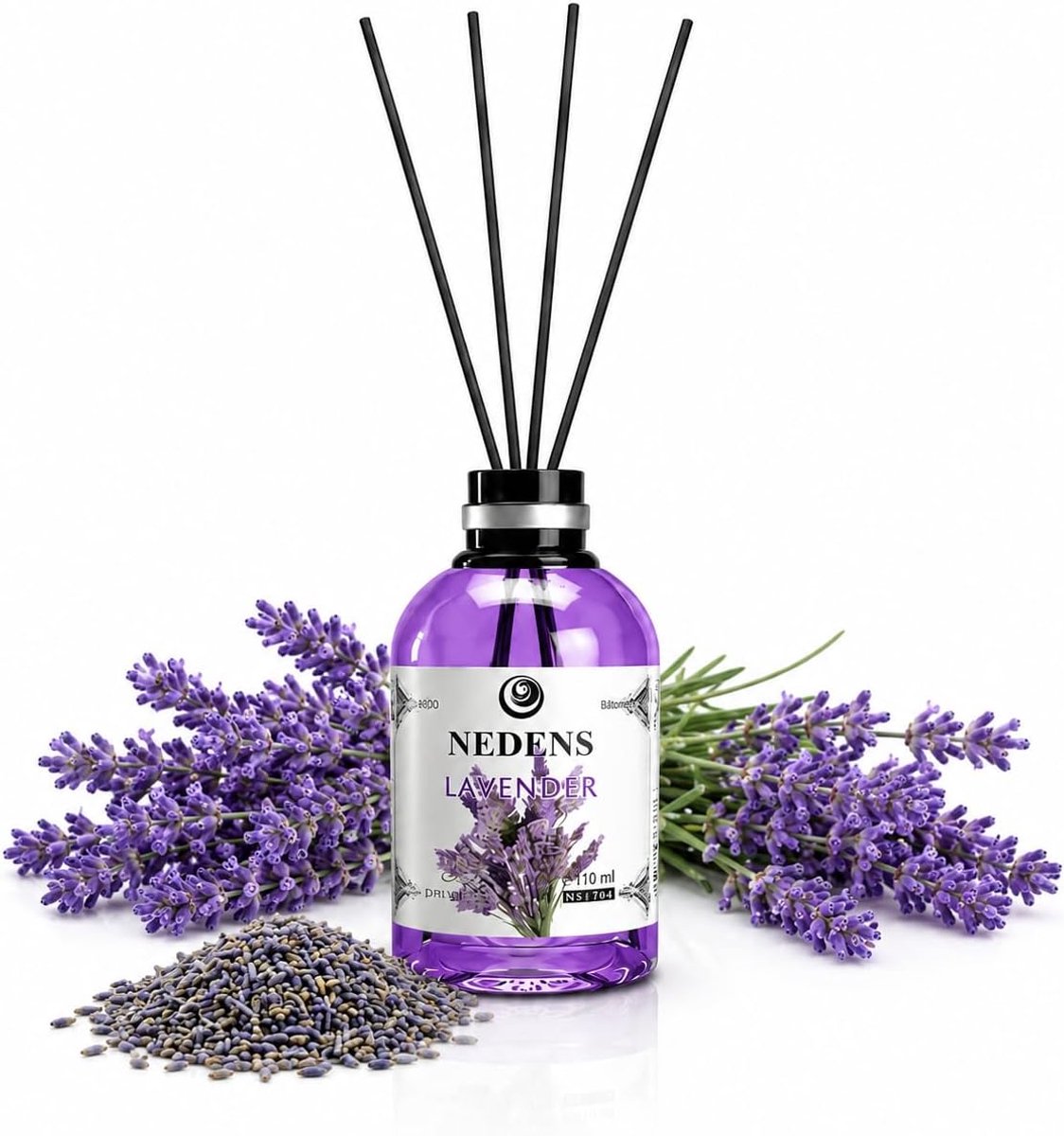 NEDENS Geurstokjes Mikado Kamergeur Lavendel 110 ml Roomdiffuser - ShopVlot