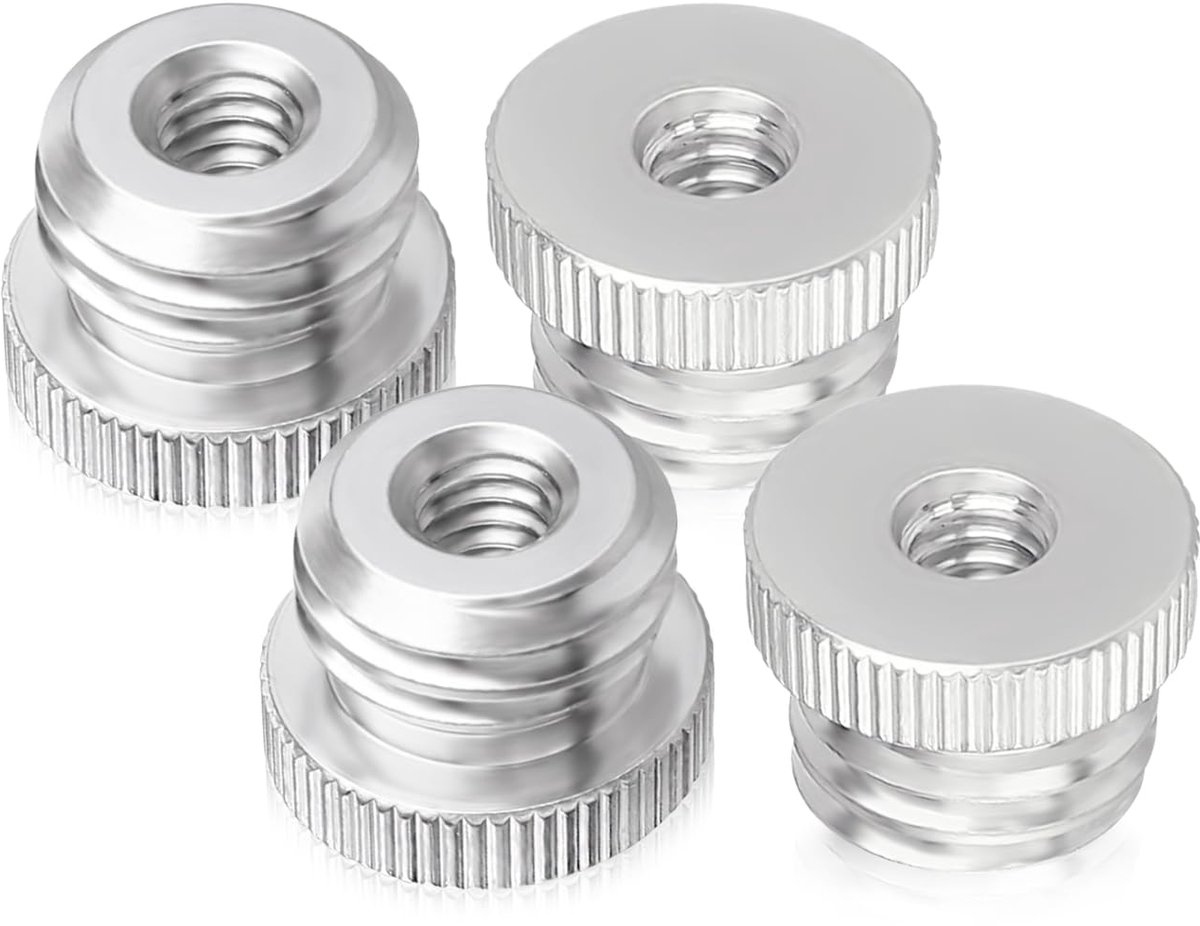 4-delige set 1/4" tot 5/8" Laser Statief Adapter, Aluminium Legering Schroefdraad Adapter voor Laser Niveau op Statief