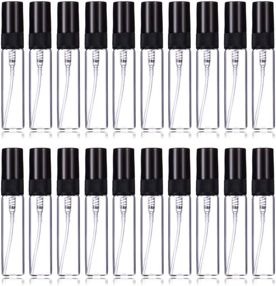 5 ml Parfum Mist Spray Flessen Hervulbare Mini Lege Reizen Clear Hervulbare Verstuiver Glas Flessen 20 stks (5 ml, Zwart)
