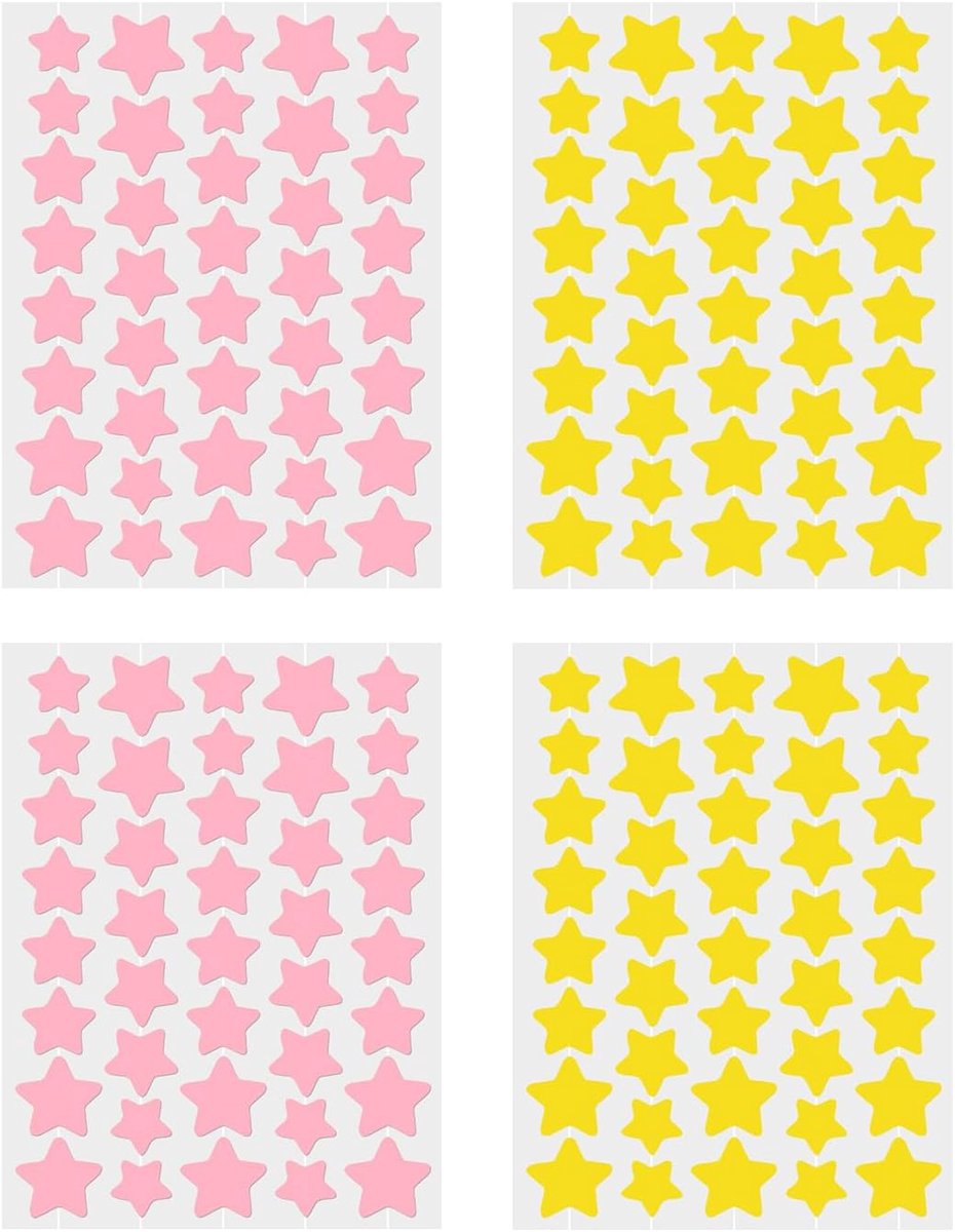 160 stuks puistjespatches, stervormige hydrocolloïde pleisters, kleurrijke acnepleister om onzichtbare vlekken en puistjes te bedekken, stervlekken voor gezichtsverzorging, 3 maten (roze +