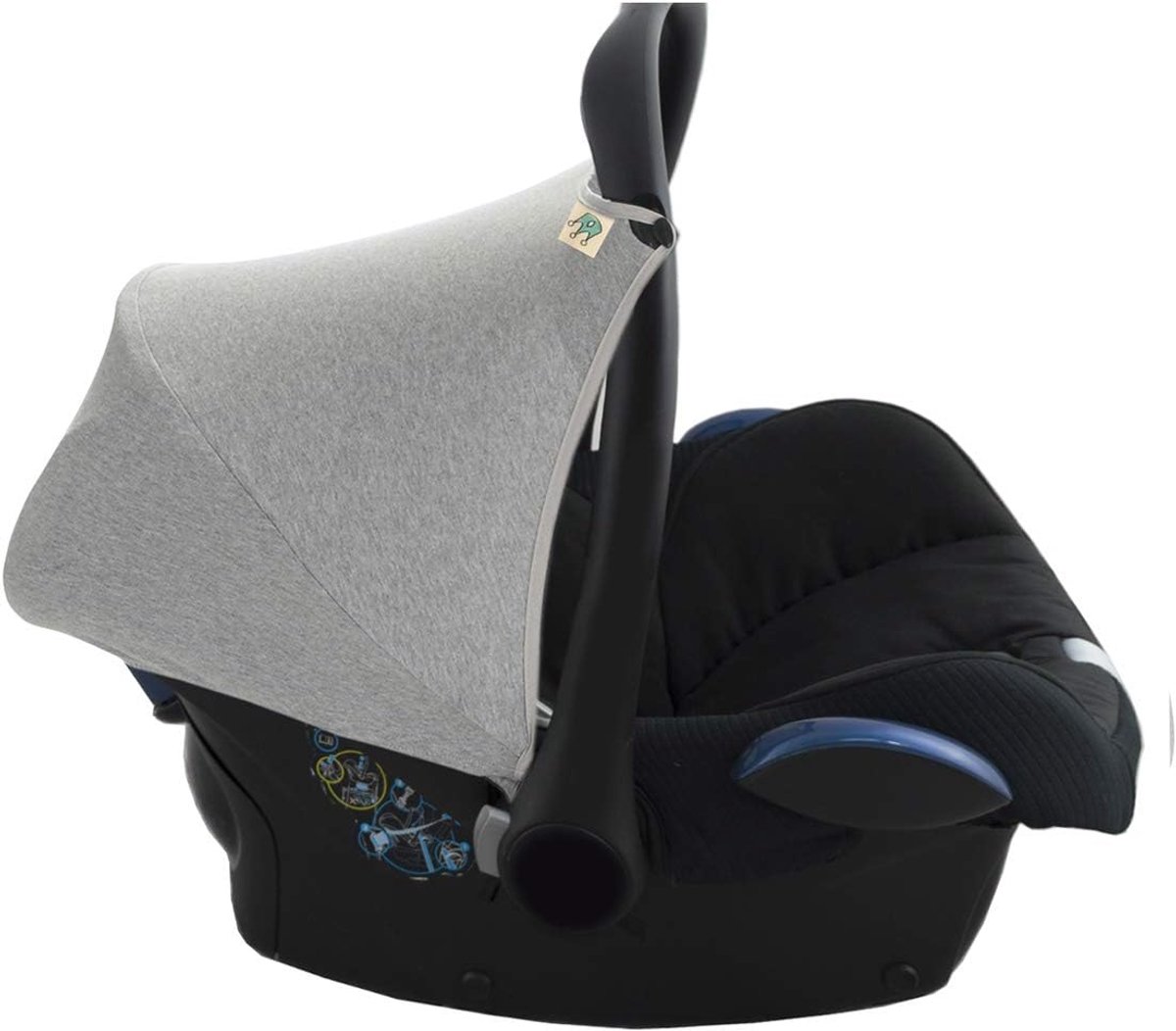 SnelShoppen - Zonnekap voor Maxi Cosi Cabriofix - Zonnebescherming Kinderen - Ademend Katoen - Stone Grey - Ideaal voor Zomer - Stroller Accessoire