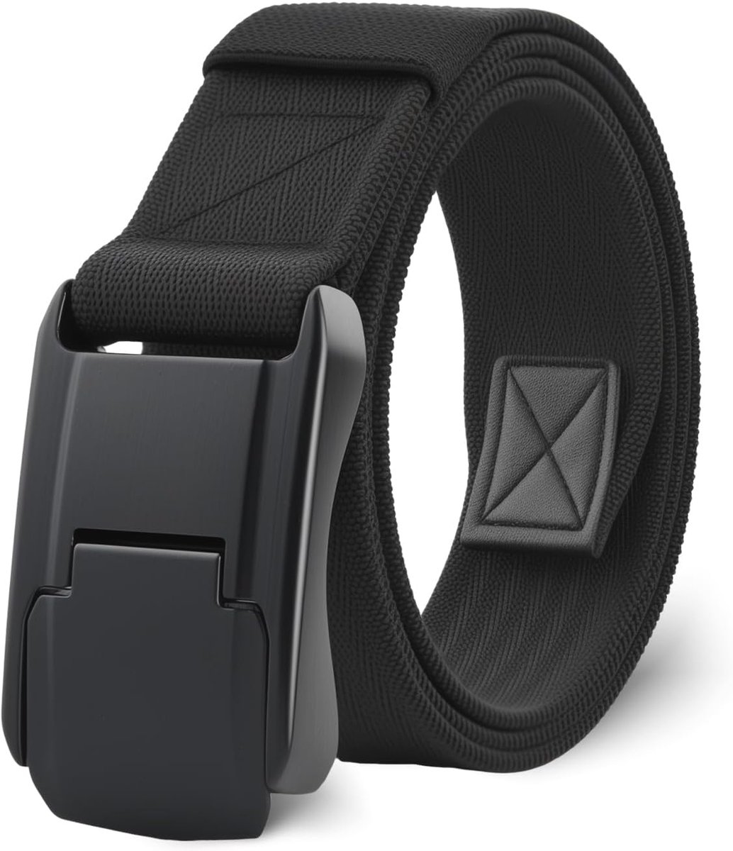 Tactische stretchriem voor heren, riem zonder gesp voor outdoor-activiteiten, 3,8 cm elastische geweven ratel snelspanner riem, ideaal als accessoire voor heren, rigger wandelen