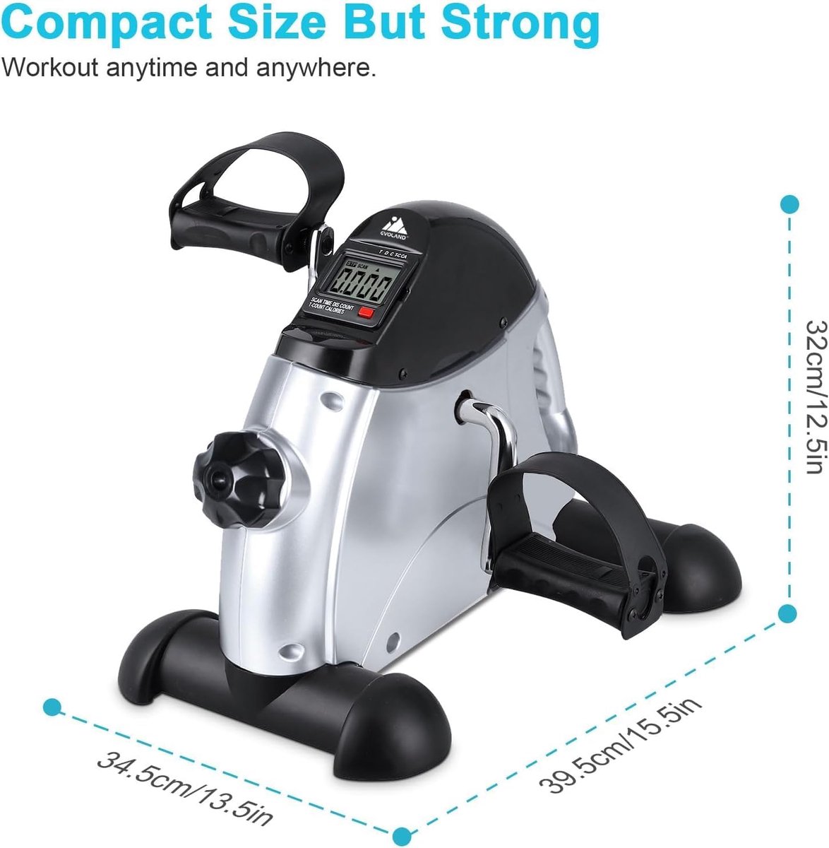 SnelShoppen - Hometrainer Mini Fitnessfiets - Arm en Beentrainer - Pedaaltrainer met LCD-Display - Thuis en Kantoor - Compact Fitnessapparaat - Zwart