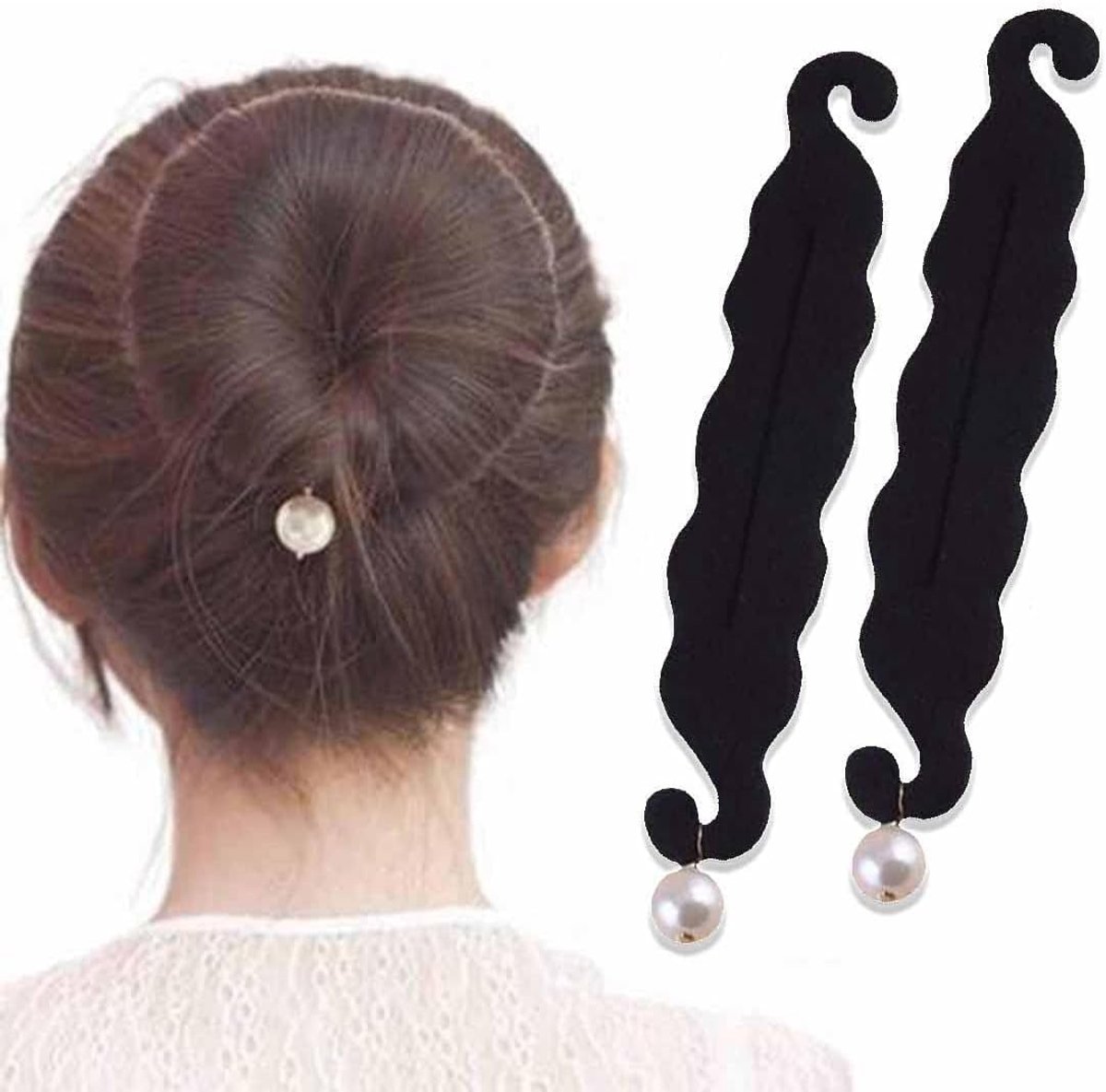 2 stuks haarvlechtgereedschap, sponsclip, haarstyling, donuthaar, twist-krans, haarknot, vlechten maker, haaraccessoires, styling-set, haarlus, tool kit, doe-het-zelf