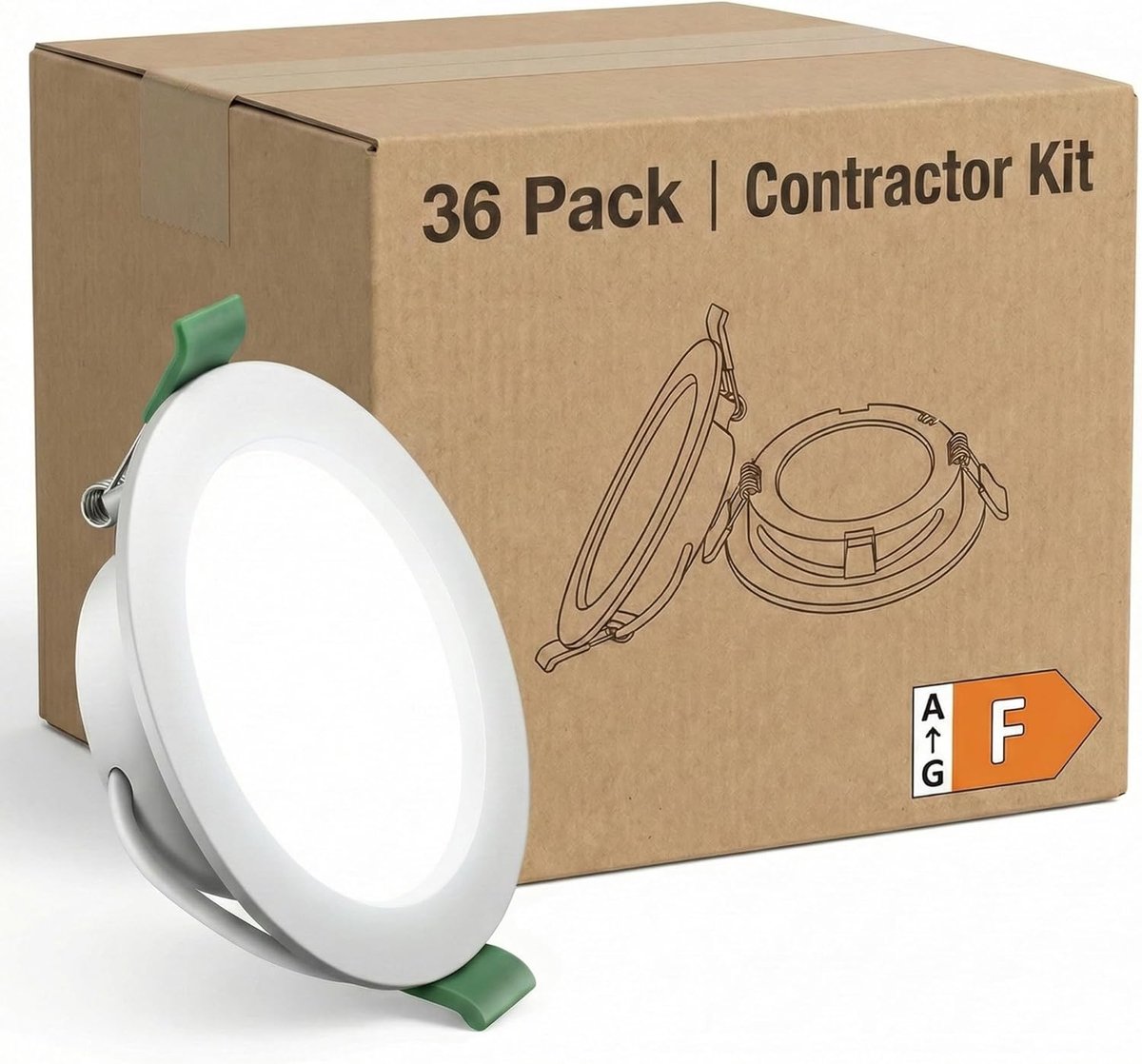 36x LED Inbouwspots 4W (Vervangt 35W) 6000K Koud Wit - Ultra Dun 28mm - Zaagmaat Ø 75-80mm - 339lm - Flikkervrij & Roestvrij - Inbouwspot Plafond voor Badkamer Kantoor Garage Renovatie
