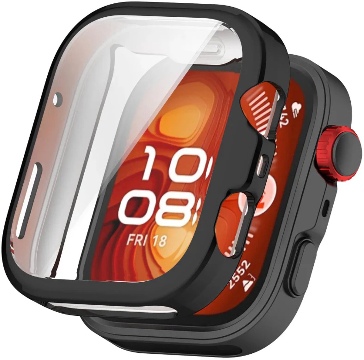 Strap-it TPU hoesje – geschikt voor Huawei Watch Fit 5 Pro – Schokbestendig - Lichtgewicht - Optimale bescherming – Zwart