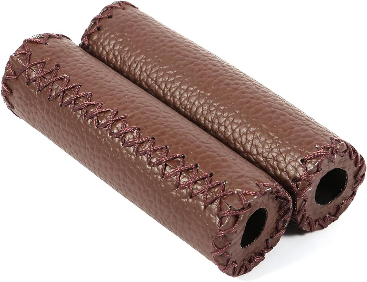 Fiets Handvat Grippen - Fiets Handvat Covers - Comfortabel Fietsen - Ergonomisch Groef Ontwerp - 22.2MM Stuur - Bruin