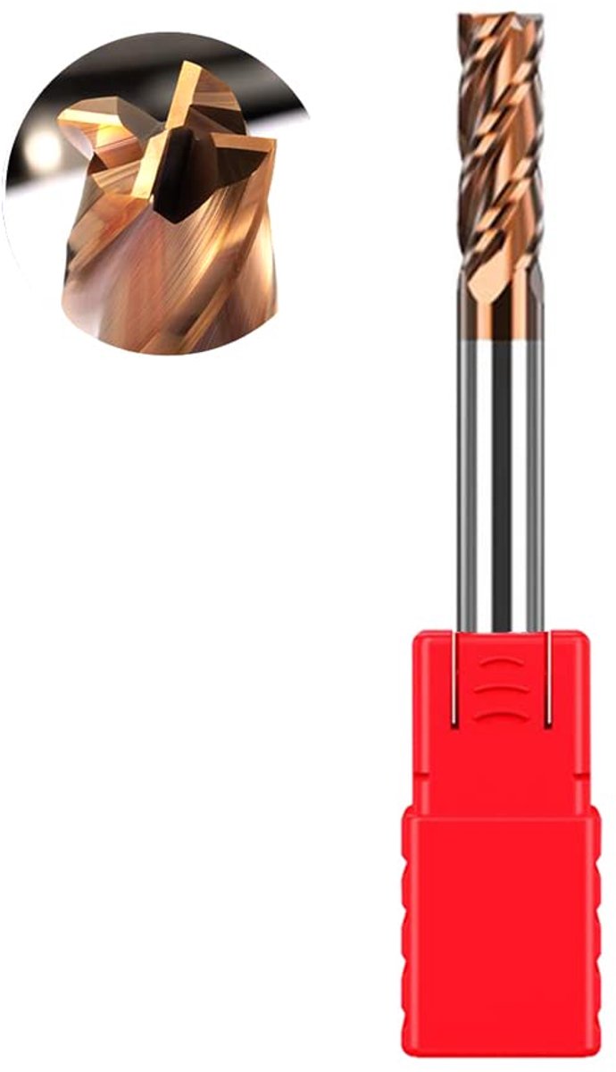 VHM Frezen Schaftfrees van hardmetaal, AlTiN-gecoat 55 HRC 4 snijvlakte, boren, frezen, afvlakken, onderdompelen, CNC, wolfraamcarbide (4mm)