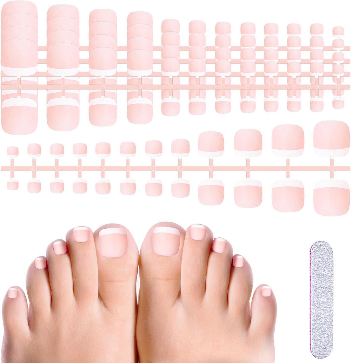 120-delige set met valse teennagels, kunstmatige natuurlijke acryl