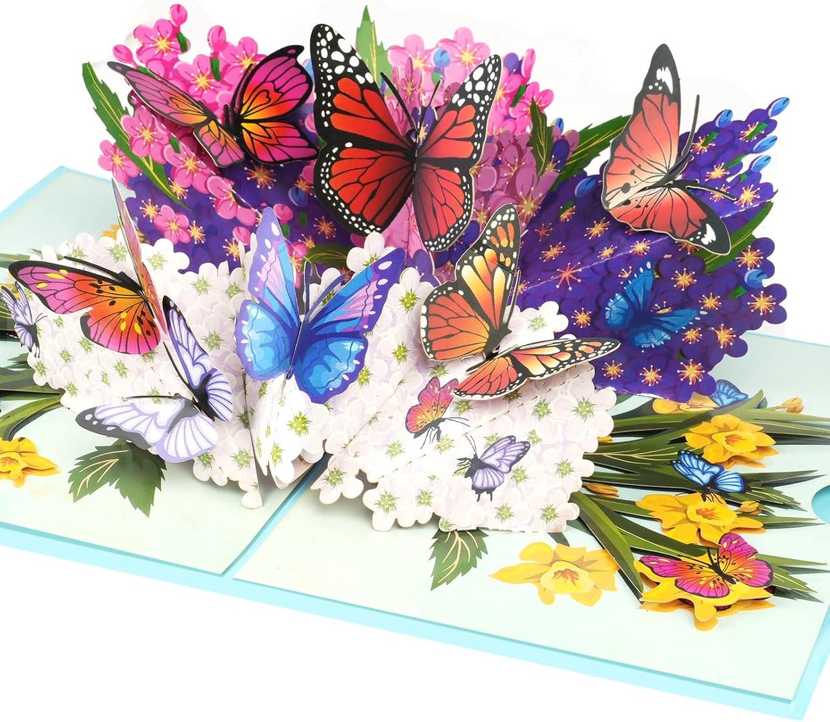Wenskaarten, verjaardag met envelop, 3D pop-up verjaardagskaarten, vlinderkaart, 3D pop-up kaart, verjaardagswenskaart voor vrouwen en mannen