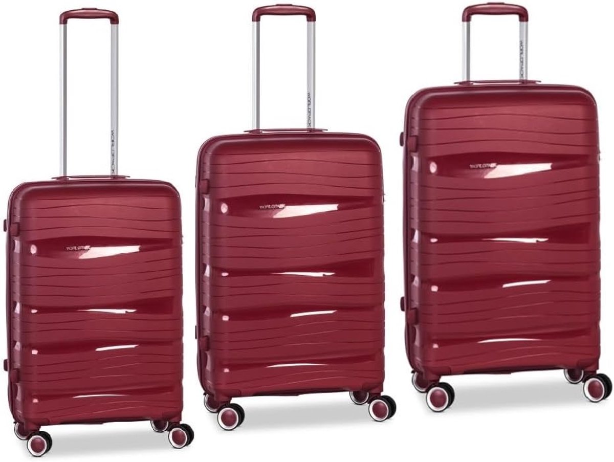 SnelShoppen - Miami 4 wielen Kofferset 3-delig - Lichtgewicht Reiskoffers in Stijlvol Blauw - Ideaal voor Vakantie, Weekendje Weg en Zakenreizen