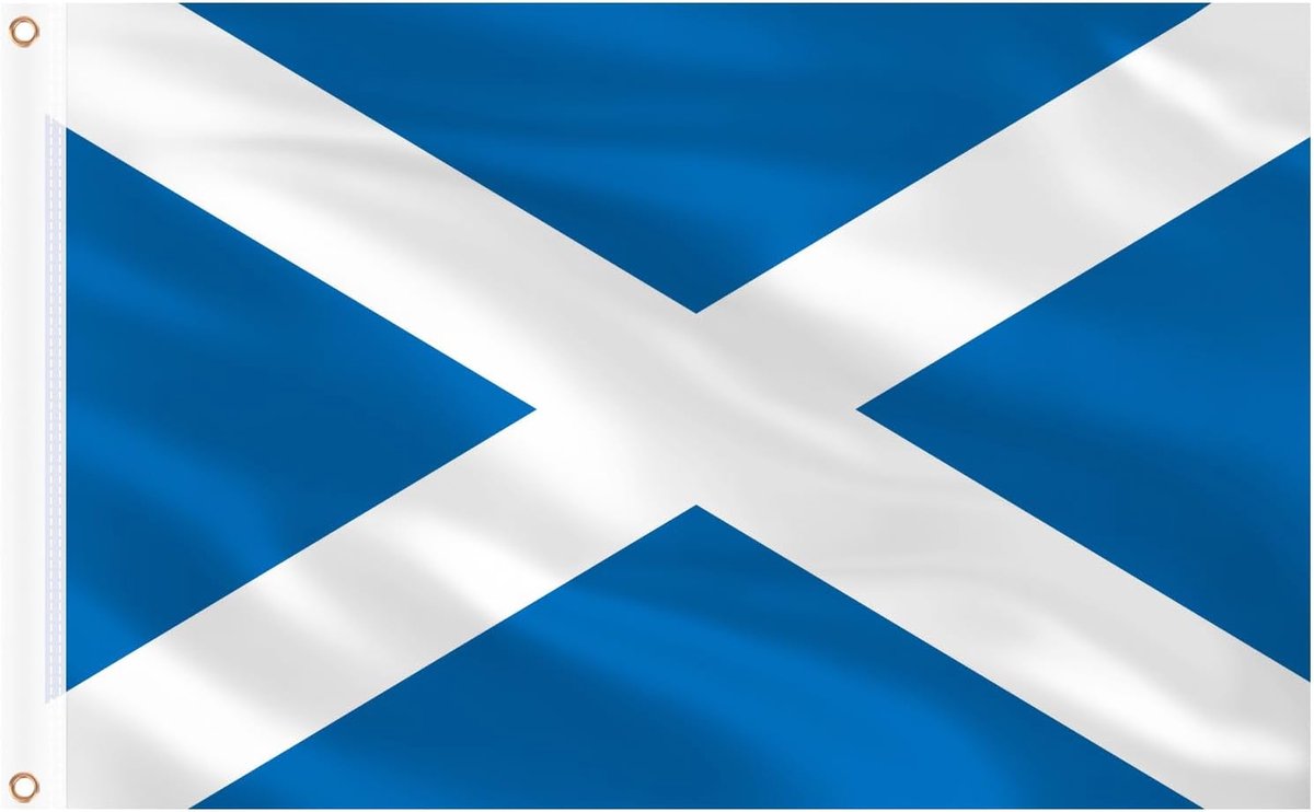 Schotland Vlag 5ft x 3ft, 1/2/4 stuks Grote Schotse Nationale Vlaggen - Dubbelzijdig met Messing Oogjes voor Feesten St. Andrew's Day Voetbal Evenementen Woondecoratie (2 stuks)