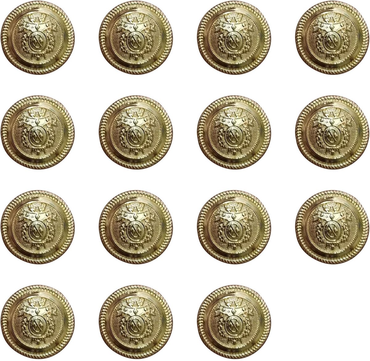 15 Edele Dirndl Traditionele Kostuums Gouden Knopen op te Naaien (D15 20mm) | Vintage sieradenset, grote jas, gebreide jas, blazer, geperforeerd metaal, naaien, decoratief, ceremonie