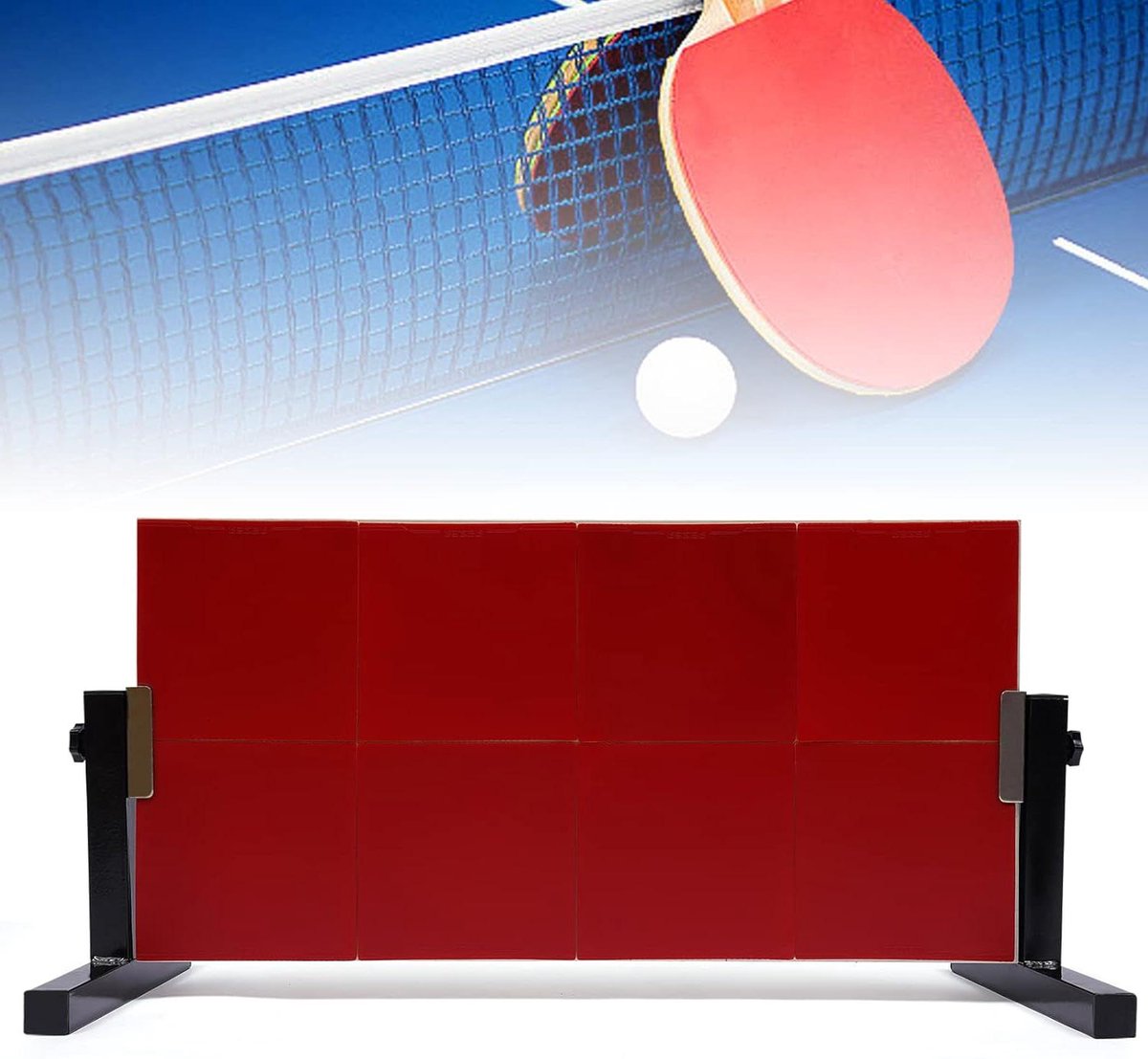 Tafeltennis Rebound Board - Return Board Pro - Tafeltennis Training - 360 graden Hoekverstelling - 80 x 40 cm - Rood