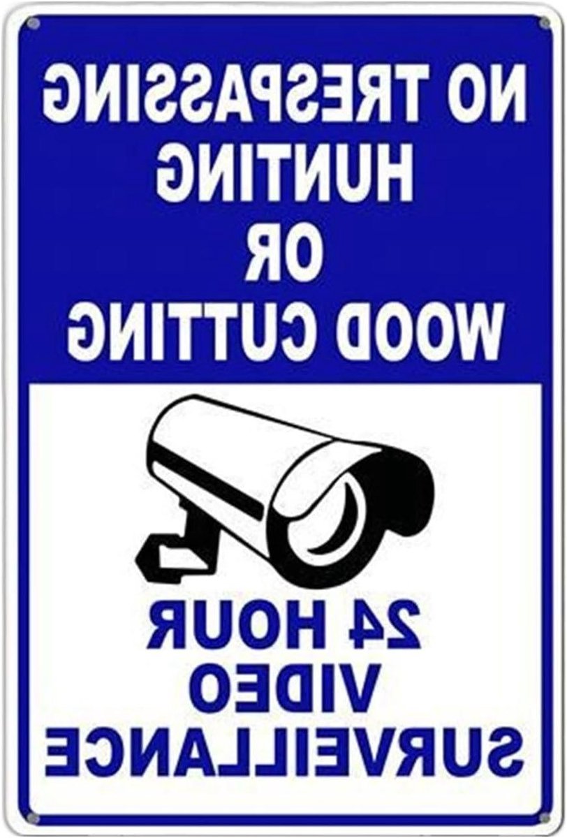 Veiligheidsbord - Waarschuwingsbord Toezicht - Eigendom Beveiligen - 24-uurs Videobewaking - 30 x 20 cm - Blauw